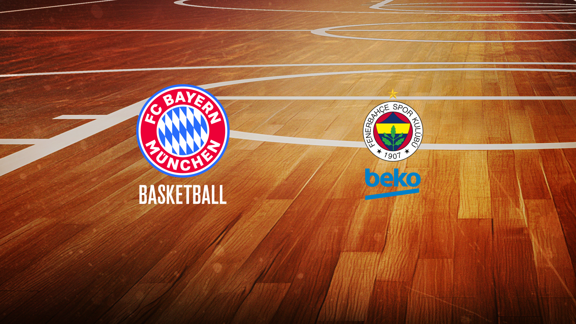 Grafik mit den Logos des FC Bayern München Basketball und Fenerbahce Istanbul.